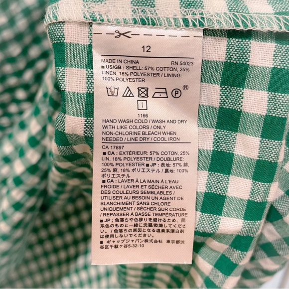 Banana Republic Green and White Gingham Midi Dress - Picture 8 of 9
